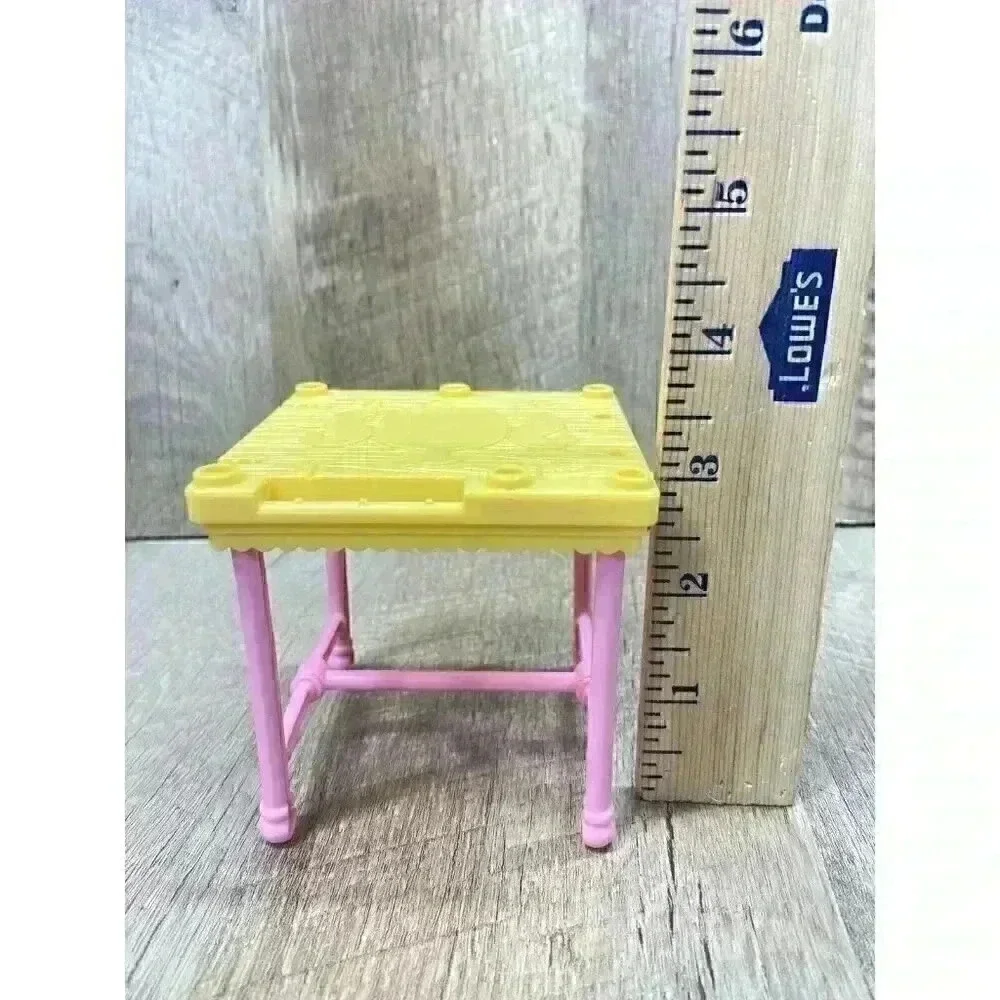 2013 Mattel Barbie Yellow Table Desk Pink Legs Dream House Replacement Part Toy